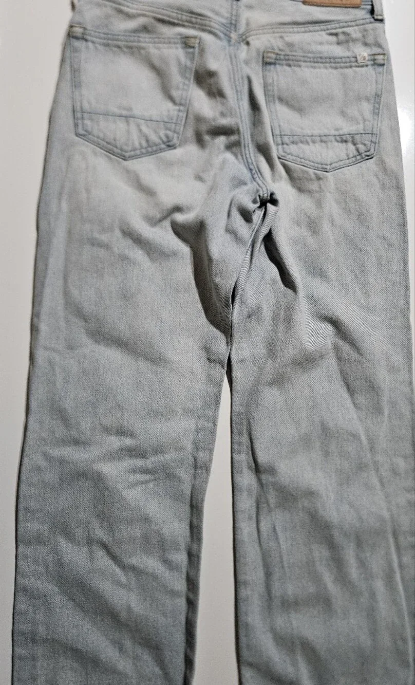 PacSun Baggy Jeans Men's 29x30 Light Wash Straight Leg Distressed Hem Denim.